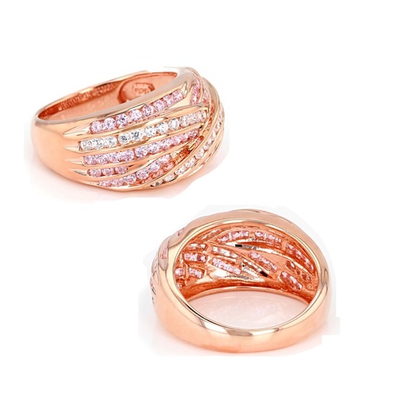 Bella Luce ® 2.02ctw Pink And White Diamond Stimulants Rose Ring - Sz 8 - Picture 2 of 4